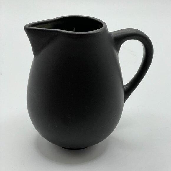 Jars-France Samoa Vert 4.5" Creamer Black Matte Mottled Green Interior 14oz - Picture 1 of 5